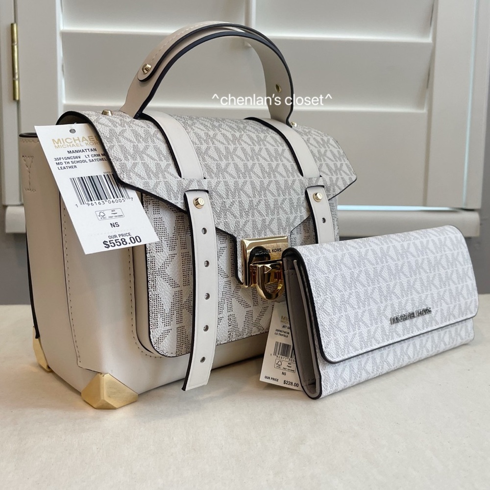 🔥NeW! Michael Lors Manhattan MD Satchel With Wallet - Picture 11 of 14